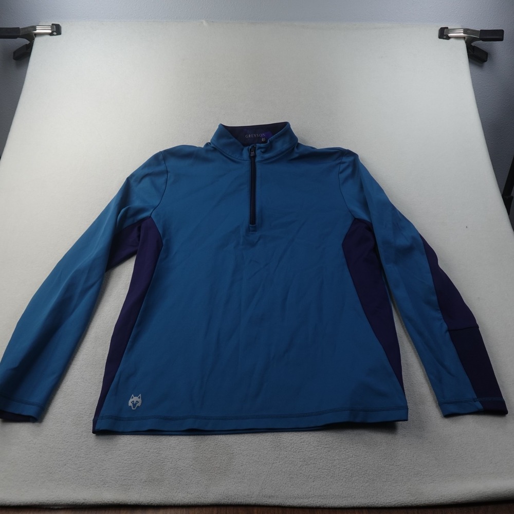 Greyson Sequoia Quarter Zip Pullover Mens Golf Blue Purple Performance Wolf